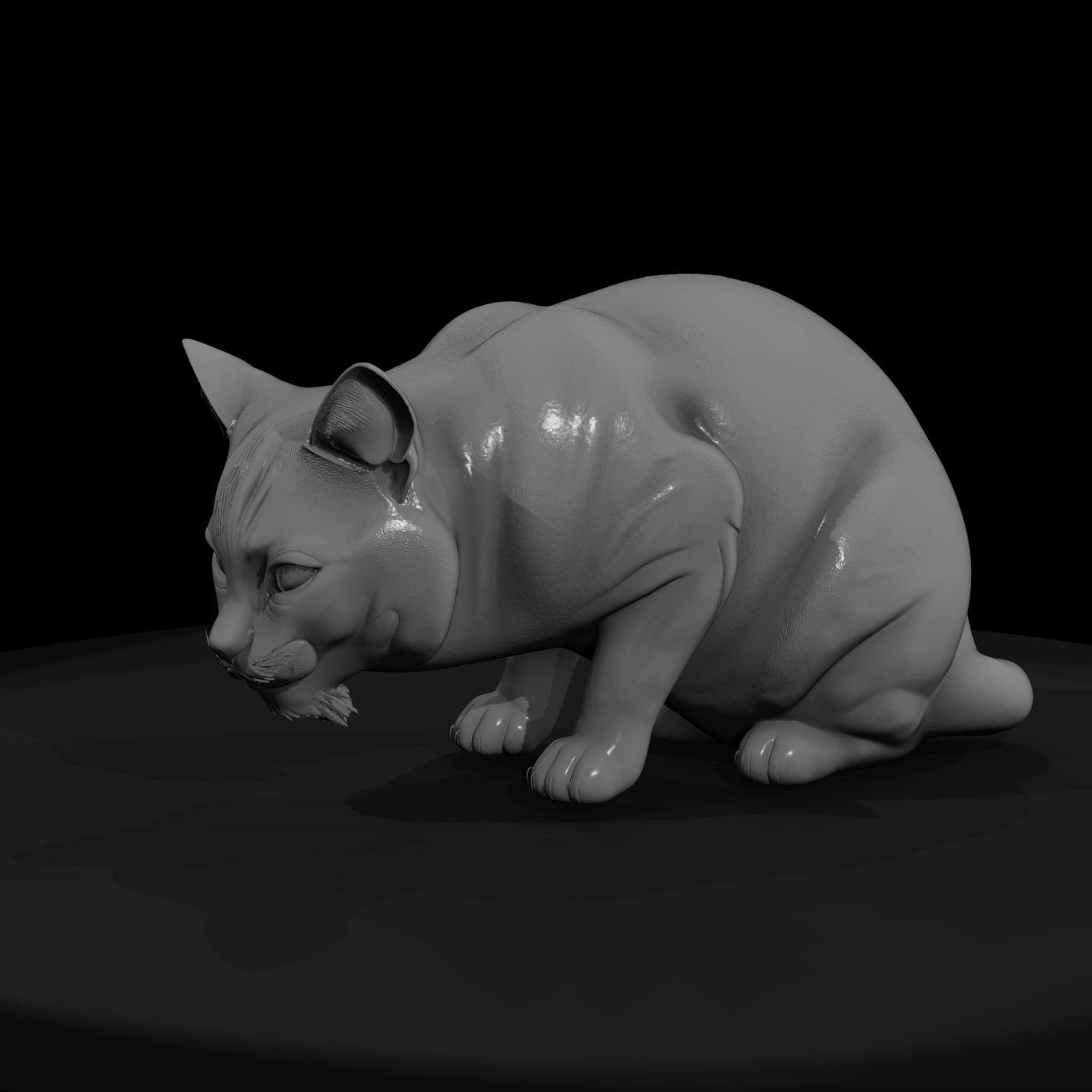 Eating Cat Figurine