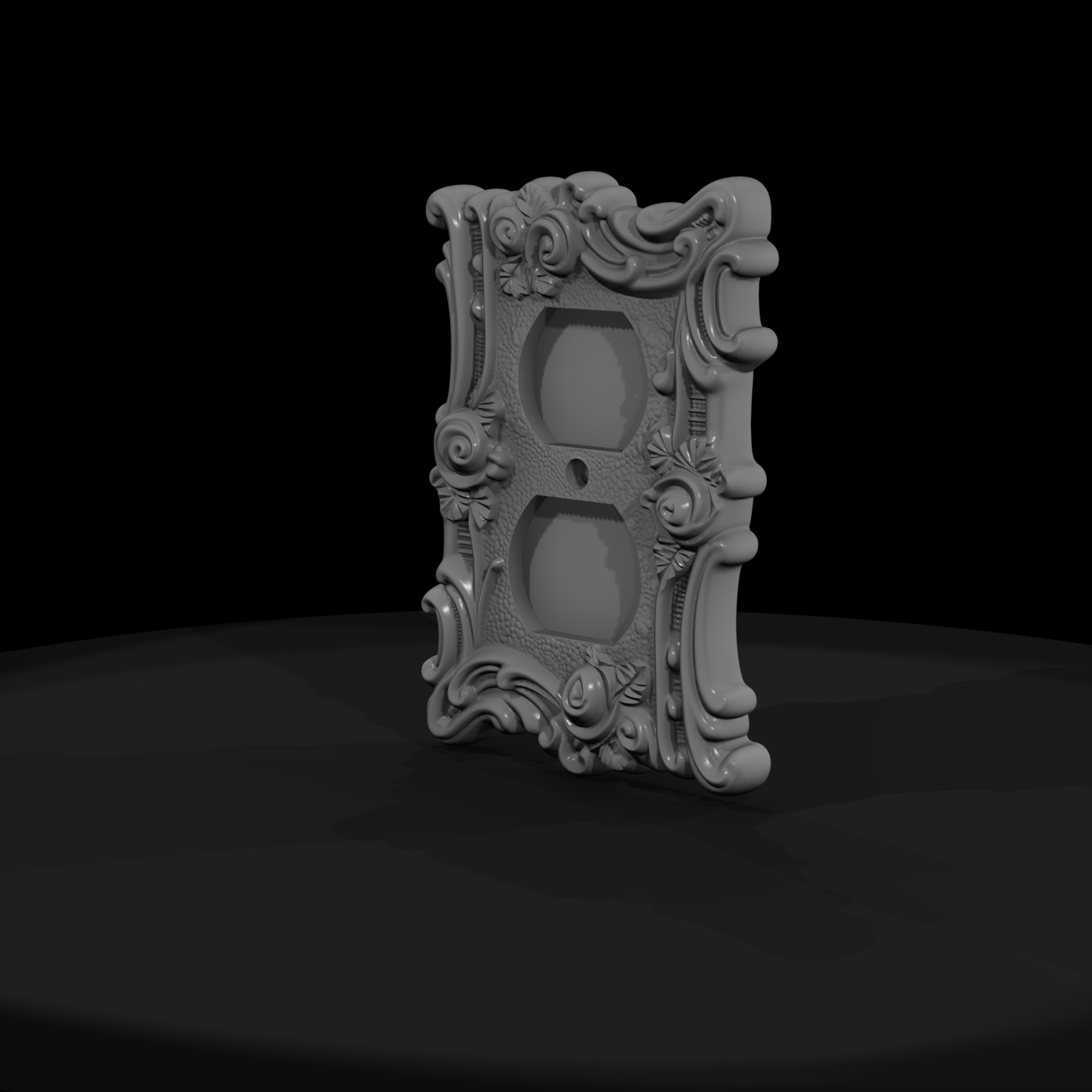 Ornate Baroque Rose Double Outlet Cover Plate