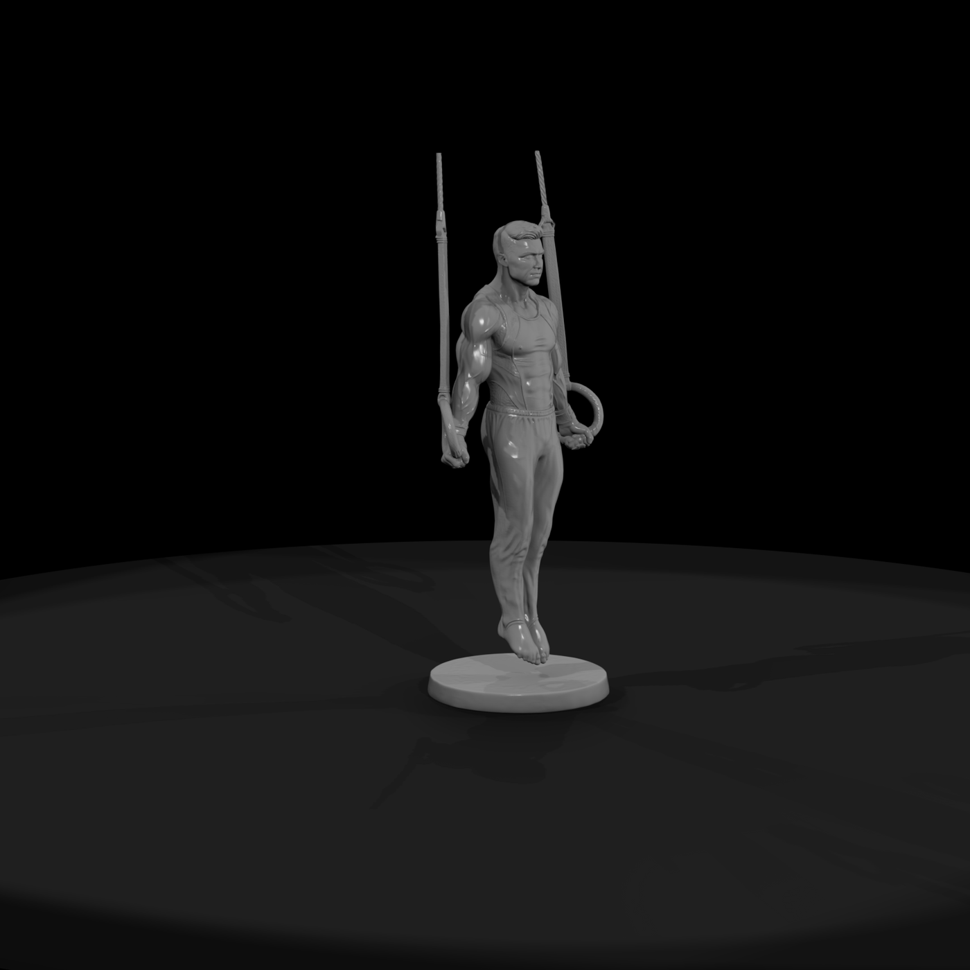 Gymnast Holding an Iron Cross on Rings