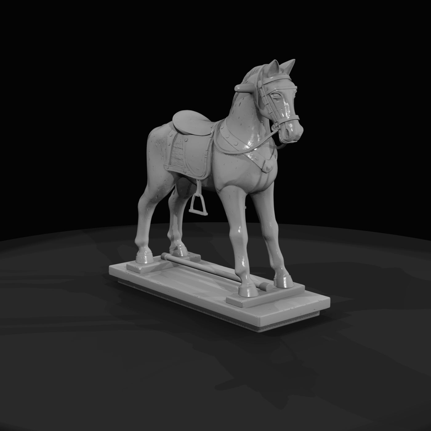 vintage-painted-wooden-spring-rocking-horse-on-wooden-base