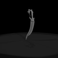 bird-hilt-curved-dagger-stylized-fantasy-diorama-prop-424254 — thumbnail 3
