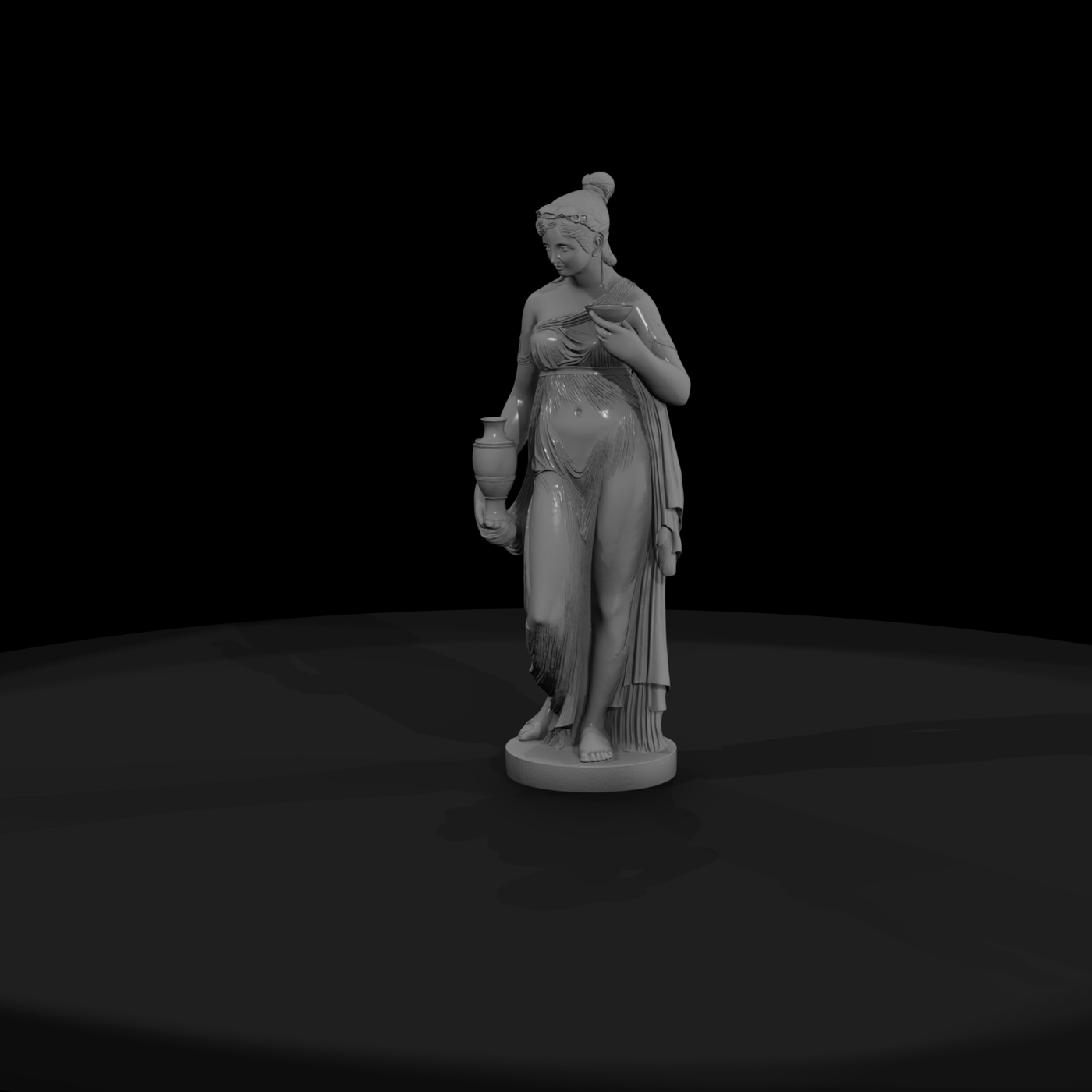 Neoclassical Female Statue — Marble-Style