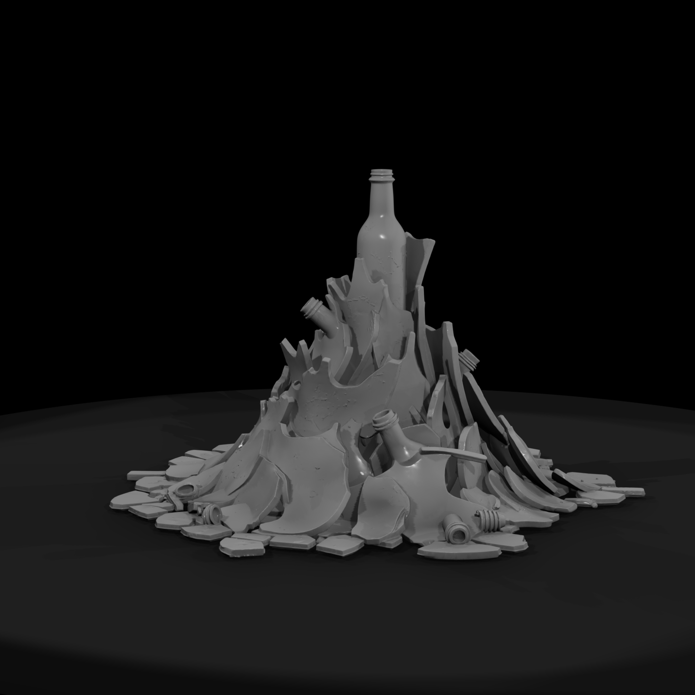 Shattered Wine Bottle Debris — Scatter