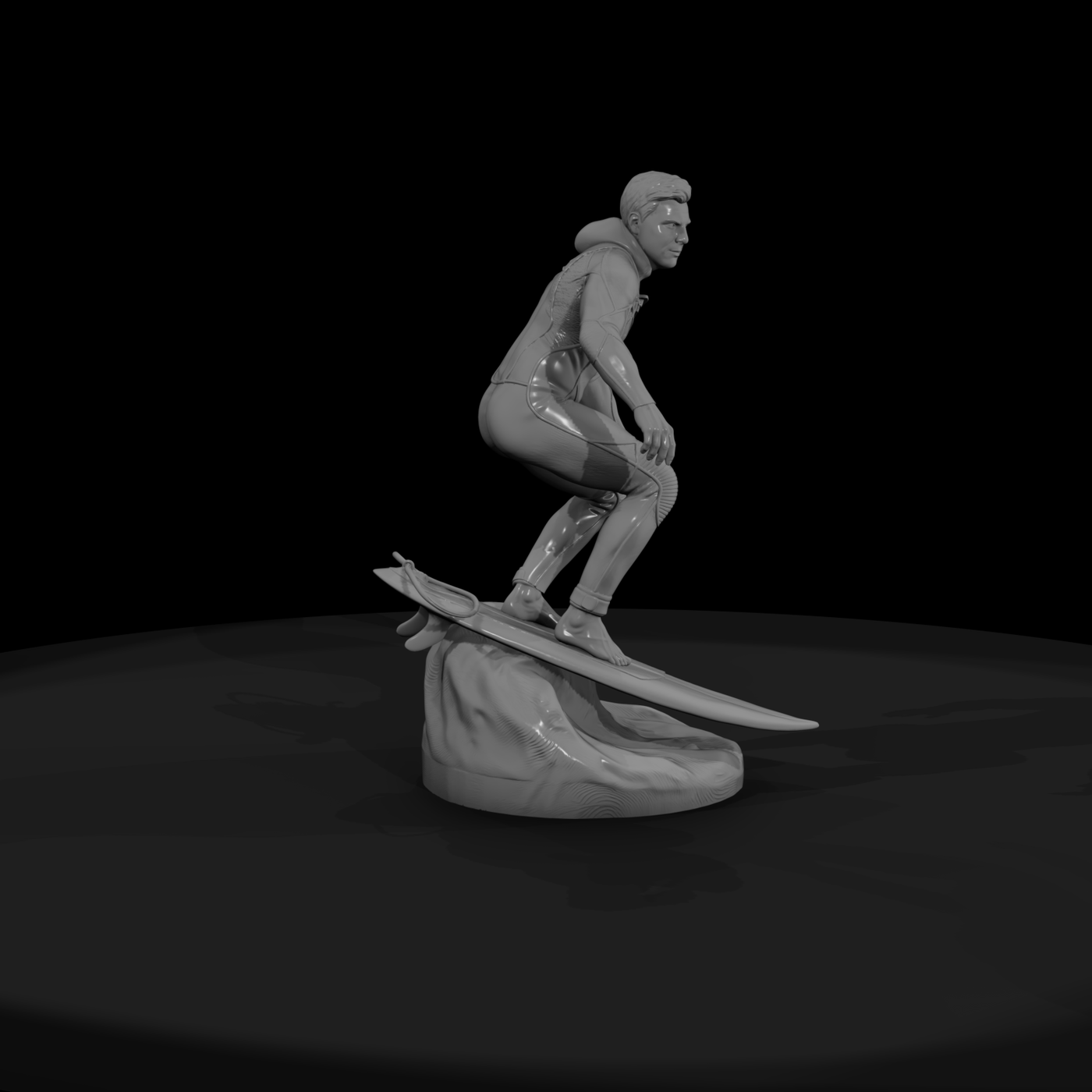Surfer Riding a Wave