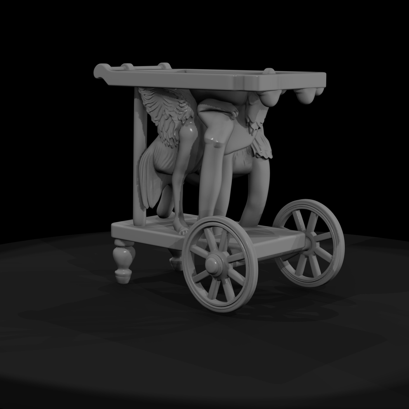 Surreal Figural Serving Cart & Model Railroads