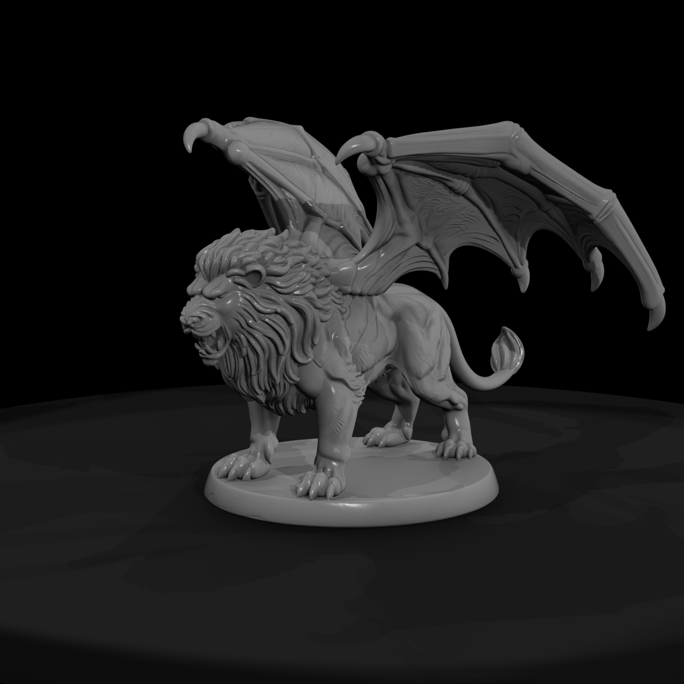 Stylized Manticore Fantasy 3D Print Miniature 89Gz