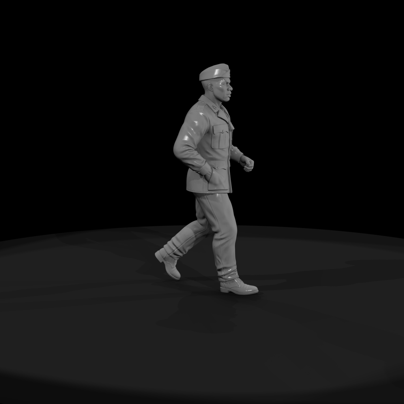 WWII American GI Walking