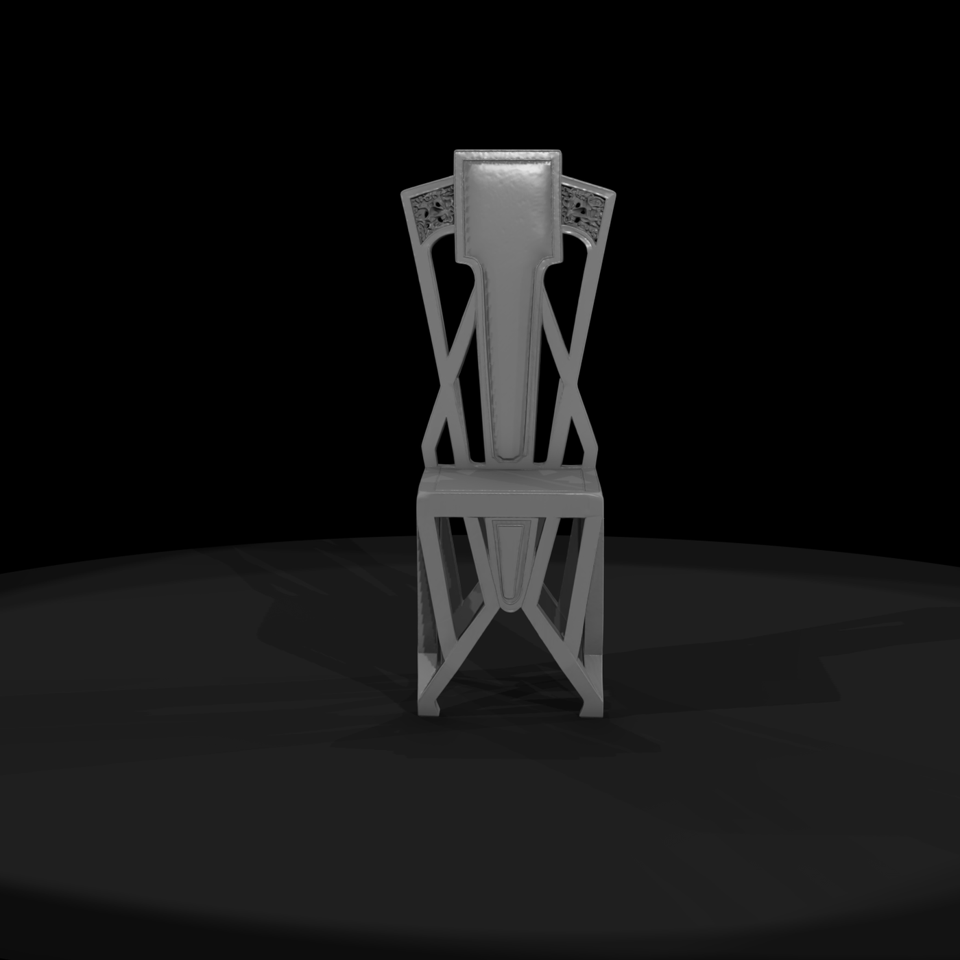 Art Nouveau High-Back Chair