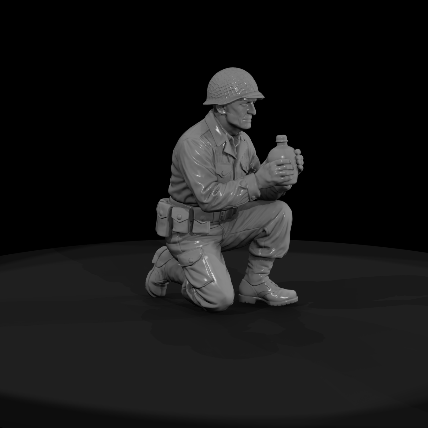 Ww2 Army 064 Wwii U S Army Resting Soldier Figure