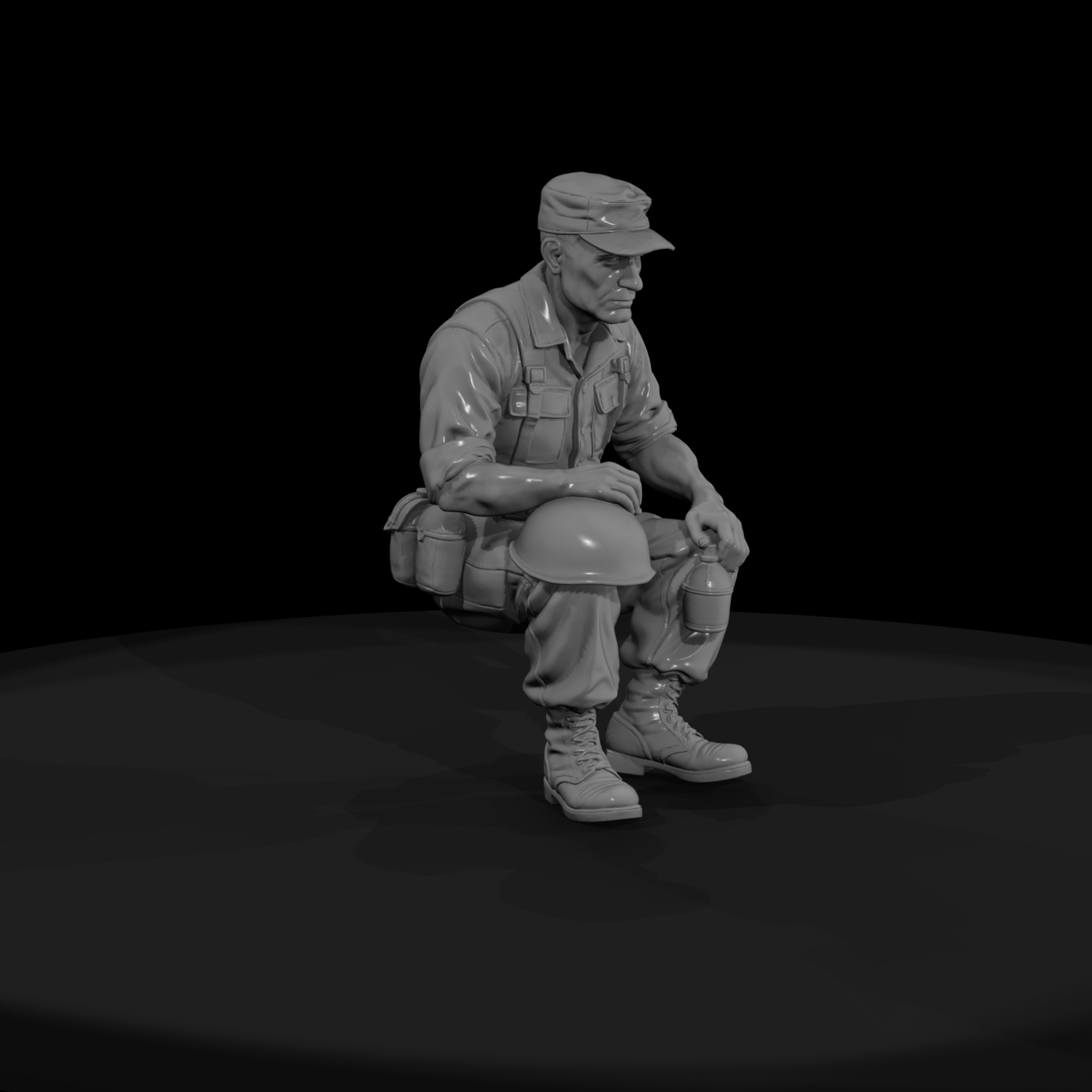 Vn Army 080 Vietnam U S Army Resting Soldier Figur