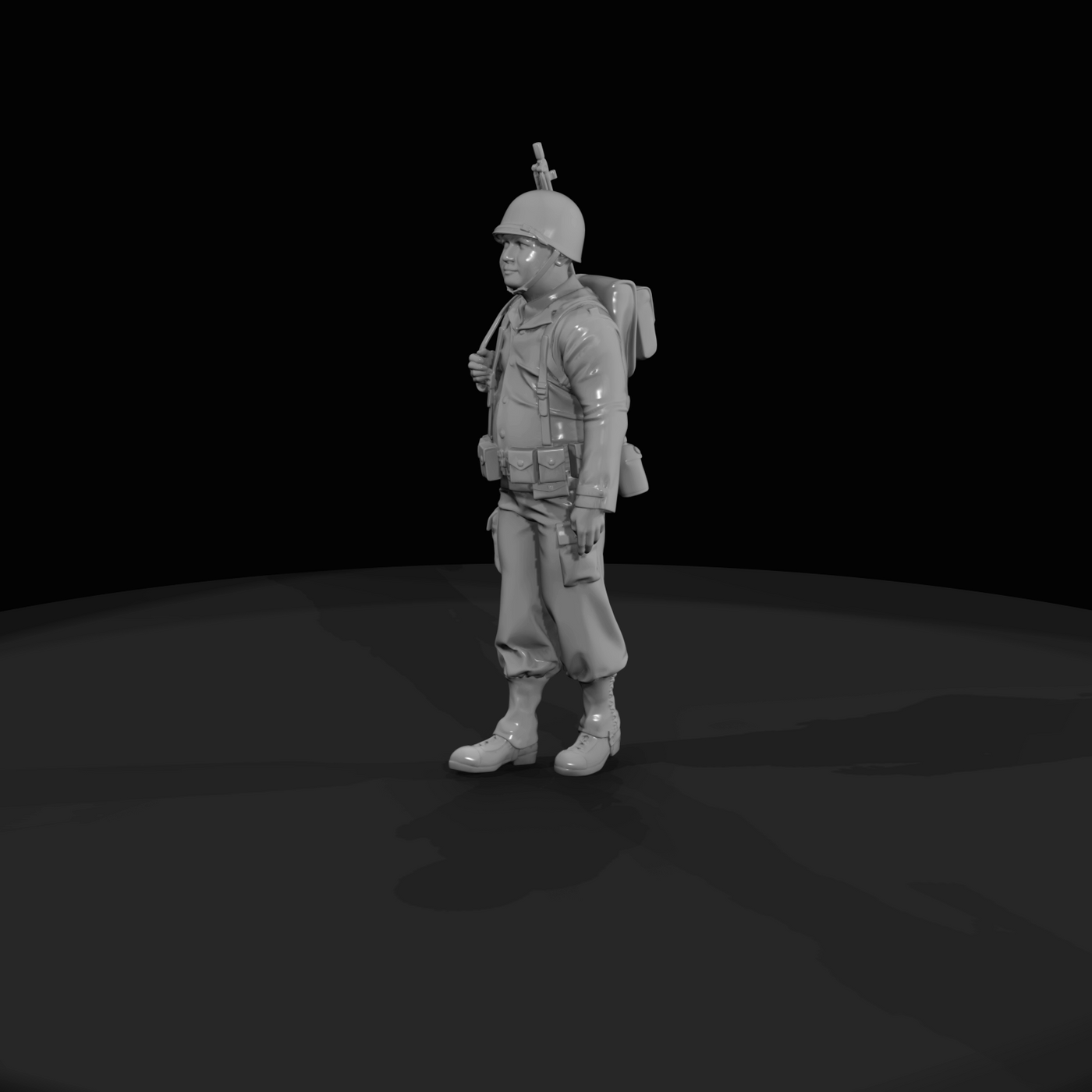 American Soldier Ww2 Walk A3 No Base