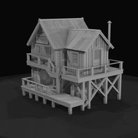 wooden-stilt-house-seaside-cabin-digital-3d-model — thumbnail 2