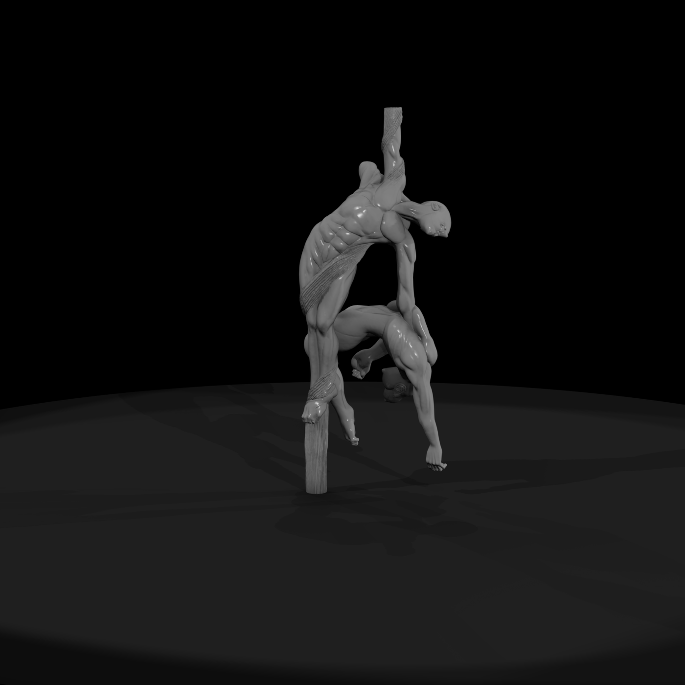 Stylized Acrobat Couple — Base-Ready Sculpture