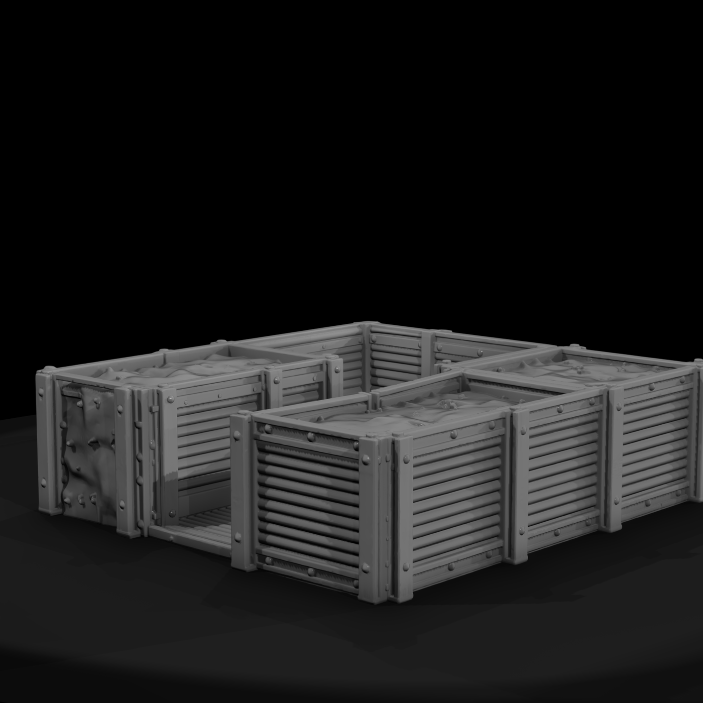 Sandbag-Topped Bin Revetment