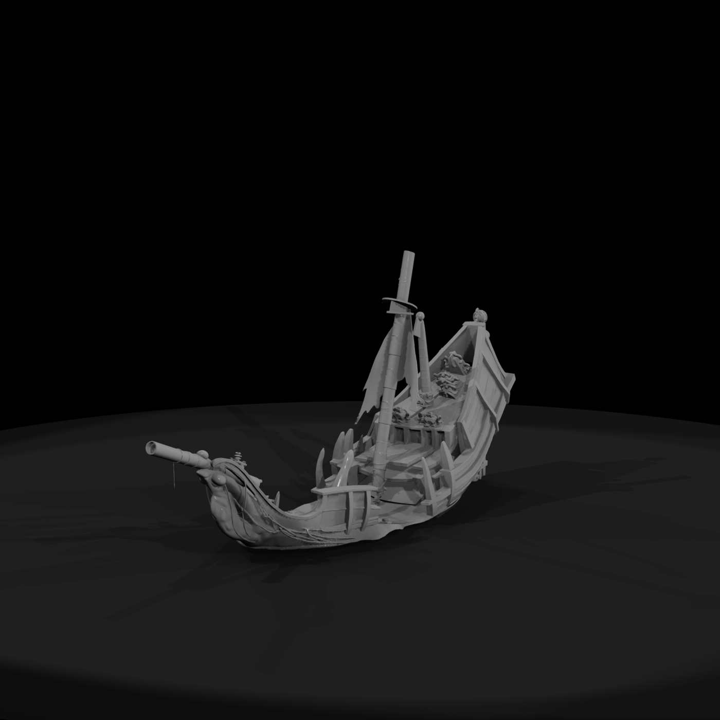Stylized Wooden Shipwreck
