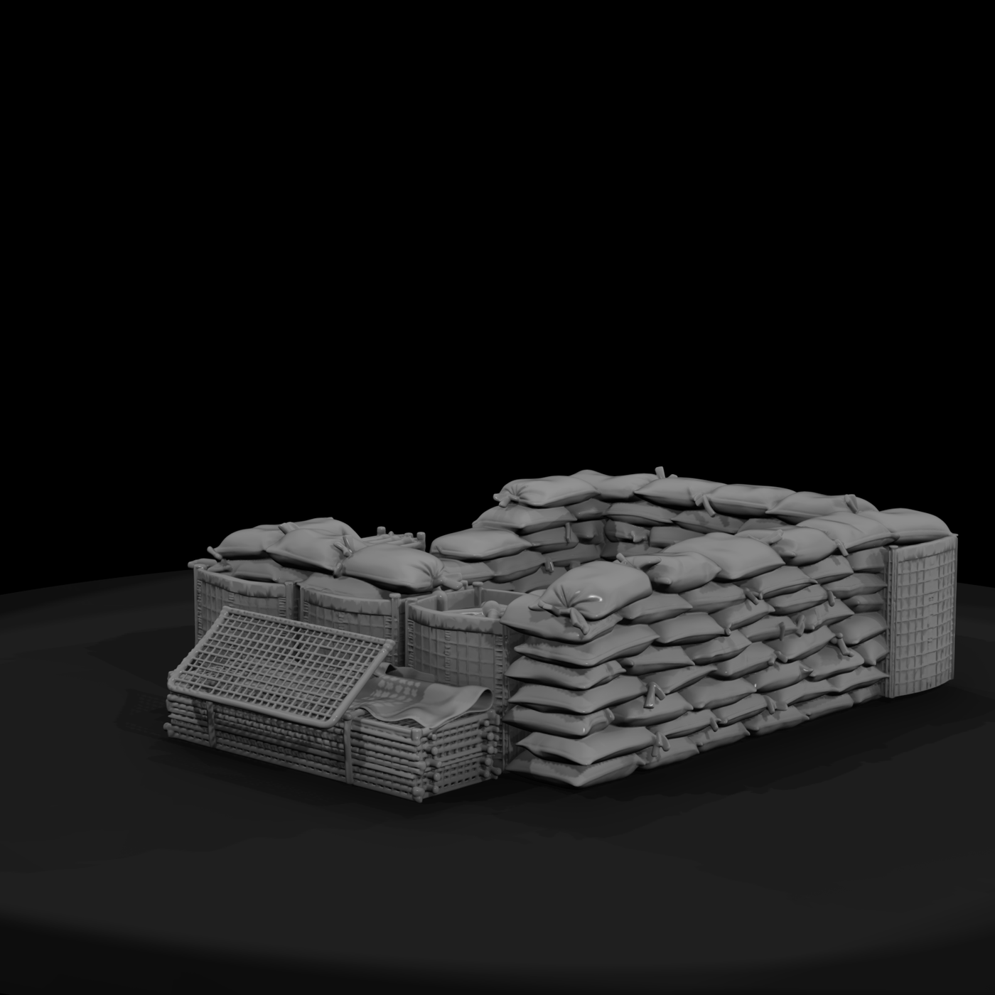 Mil 280 Modern Desert Sandbag Barrier Stockpile