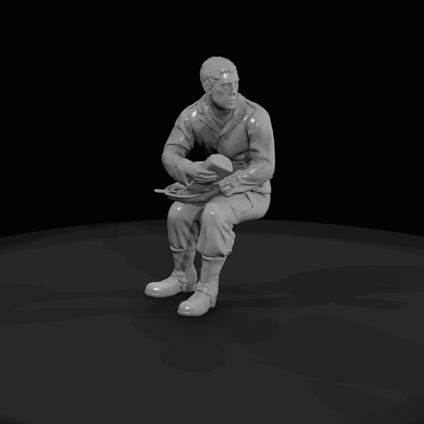 American Soldier Ww2 Eating 5 A13
