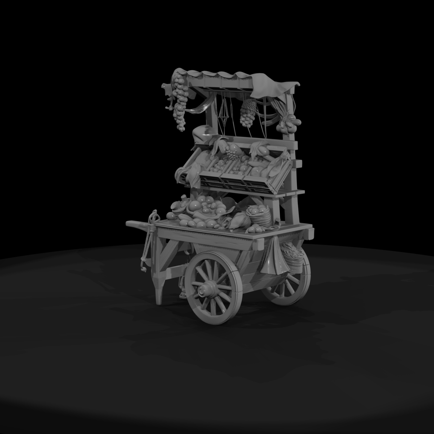 Medieval Vendor Cart Market Stall