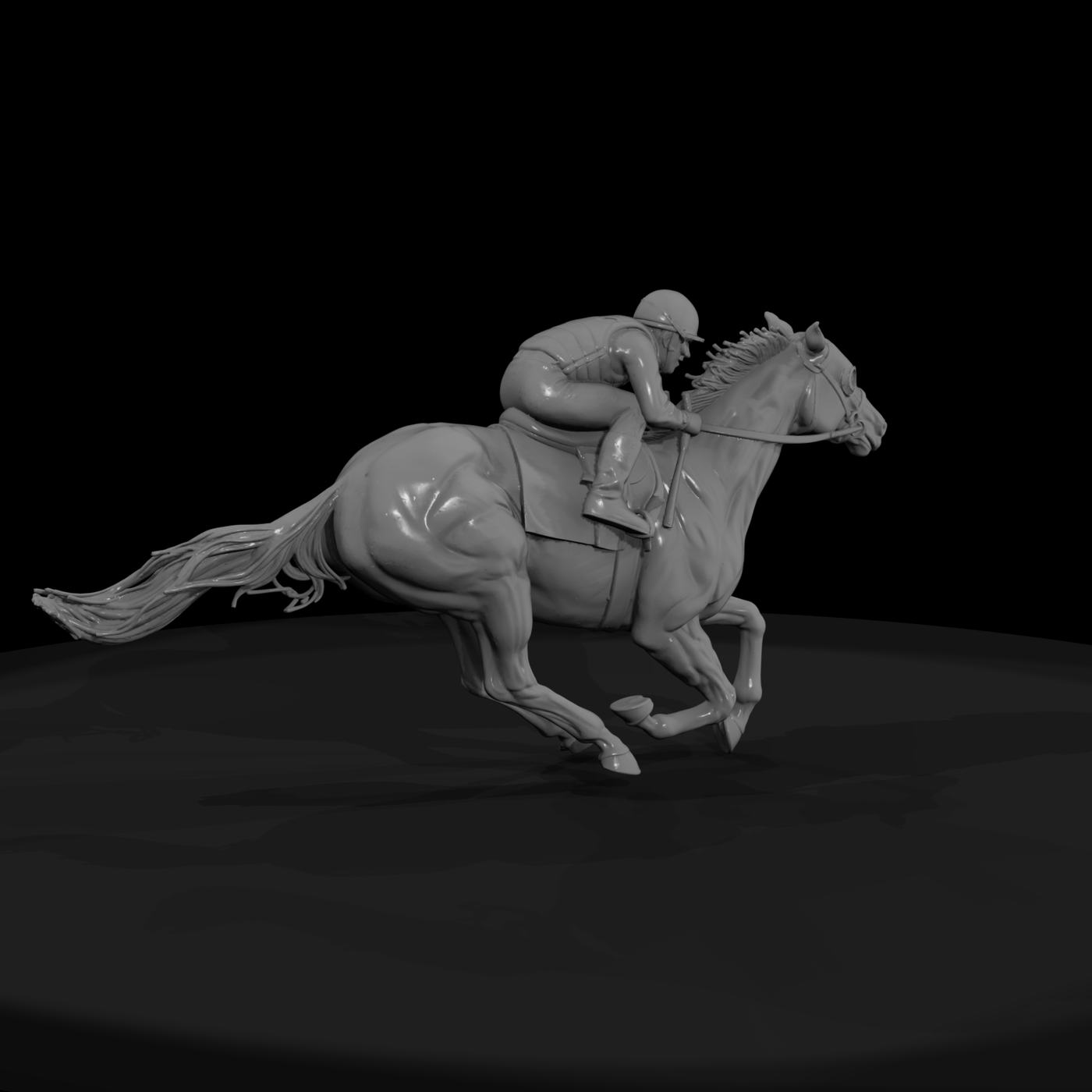 Jockey on Galloping Racehorse