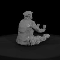 seated-homeless-man-with-cups-1940s-042085 — thumbnail 2