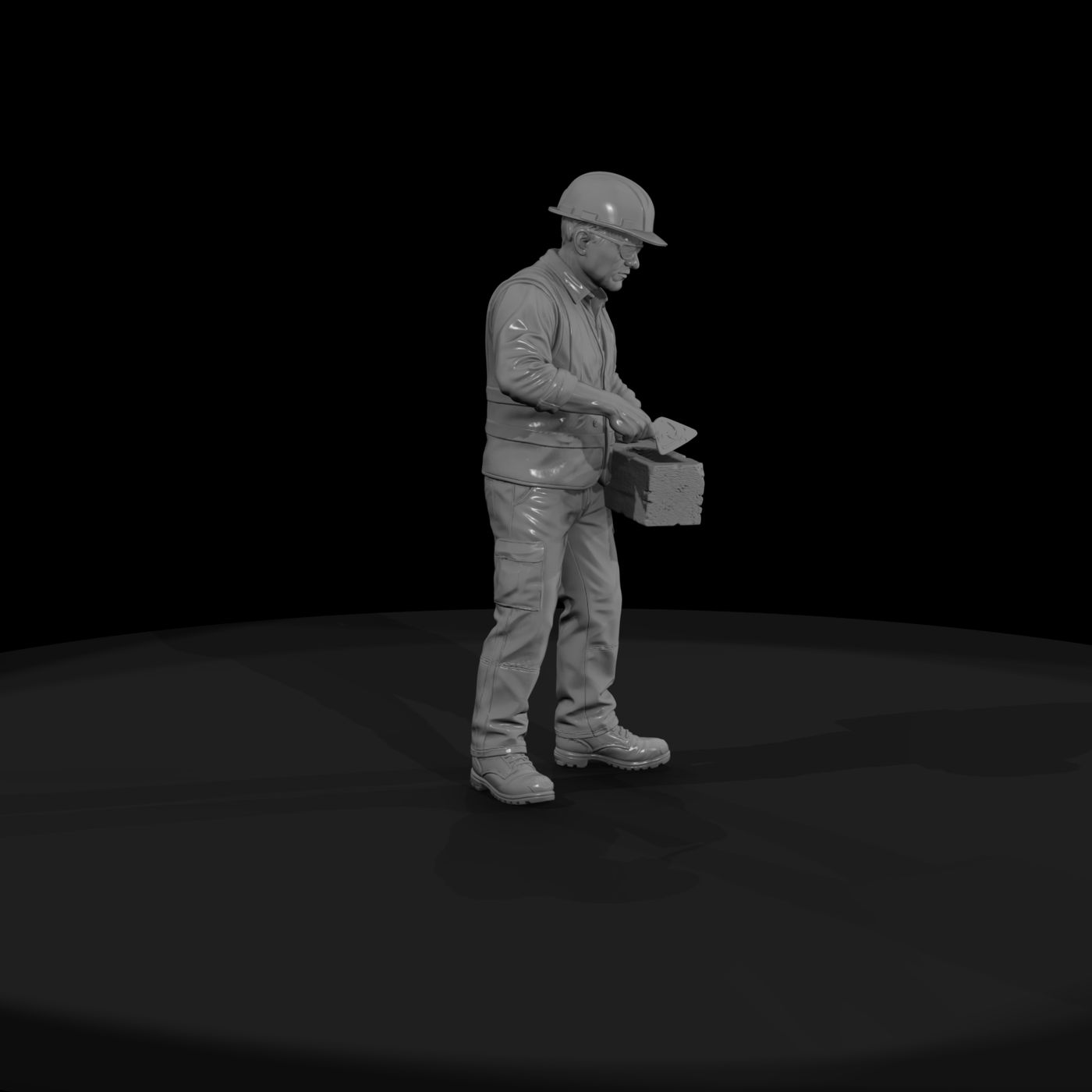Block Mason with Mortar