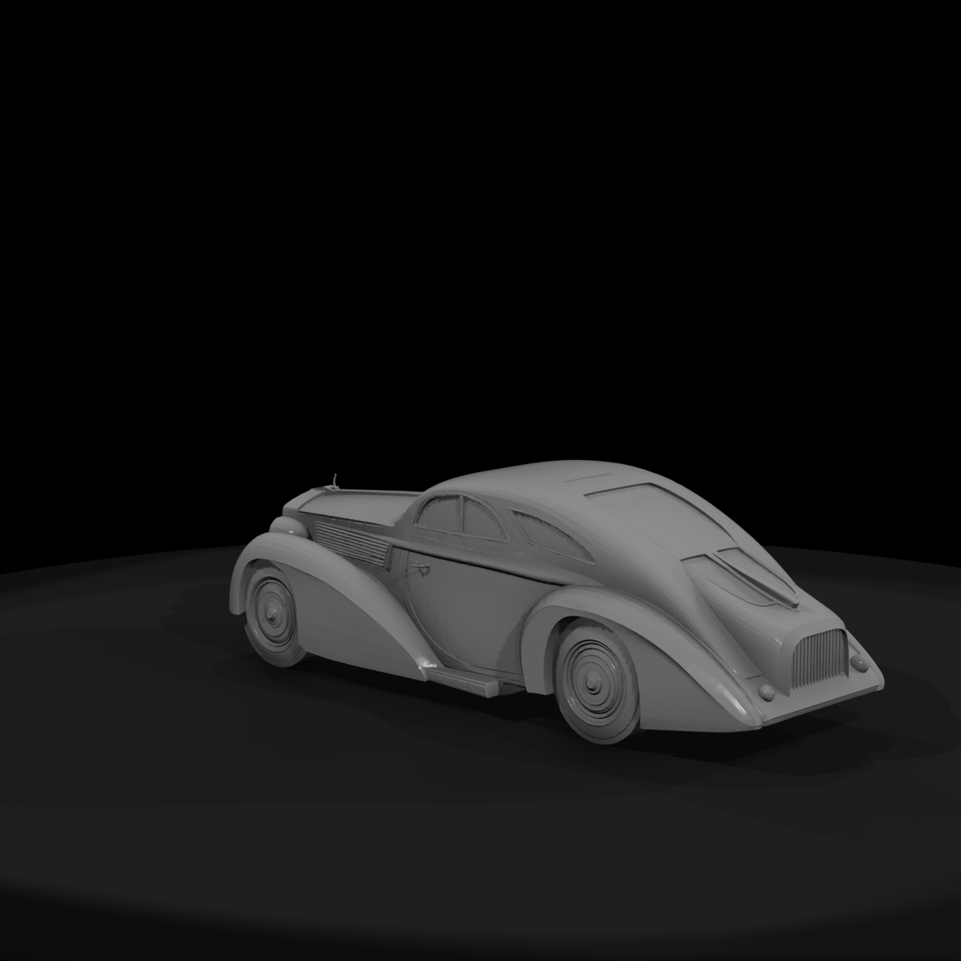 Art Deco Vintage Luxury Coupe Untextured 3D Model