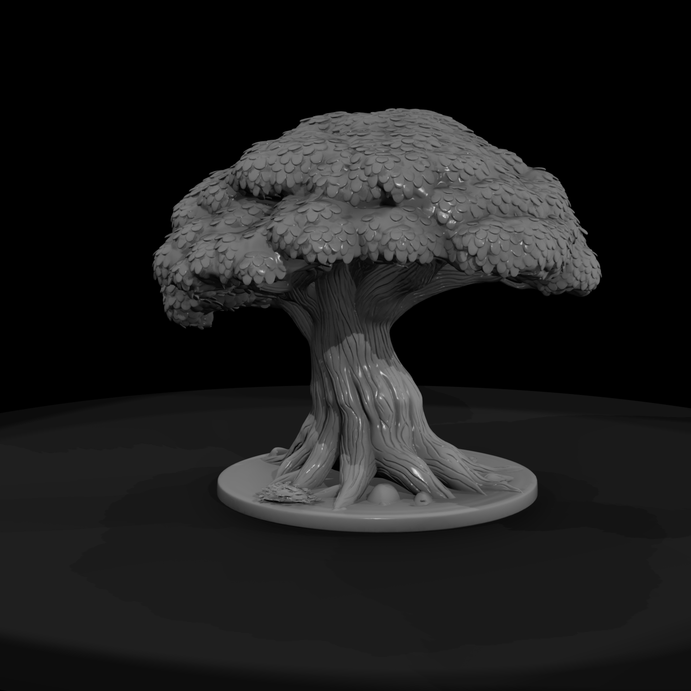 Stylized Fantasy Oak Tree — Scenic