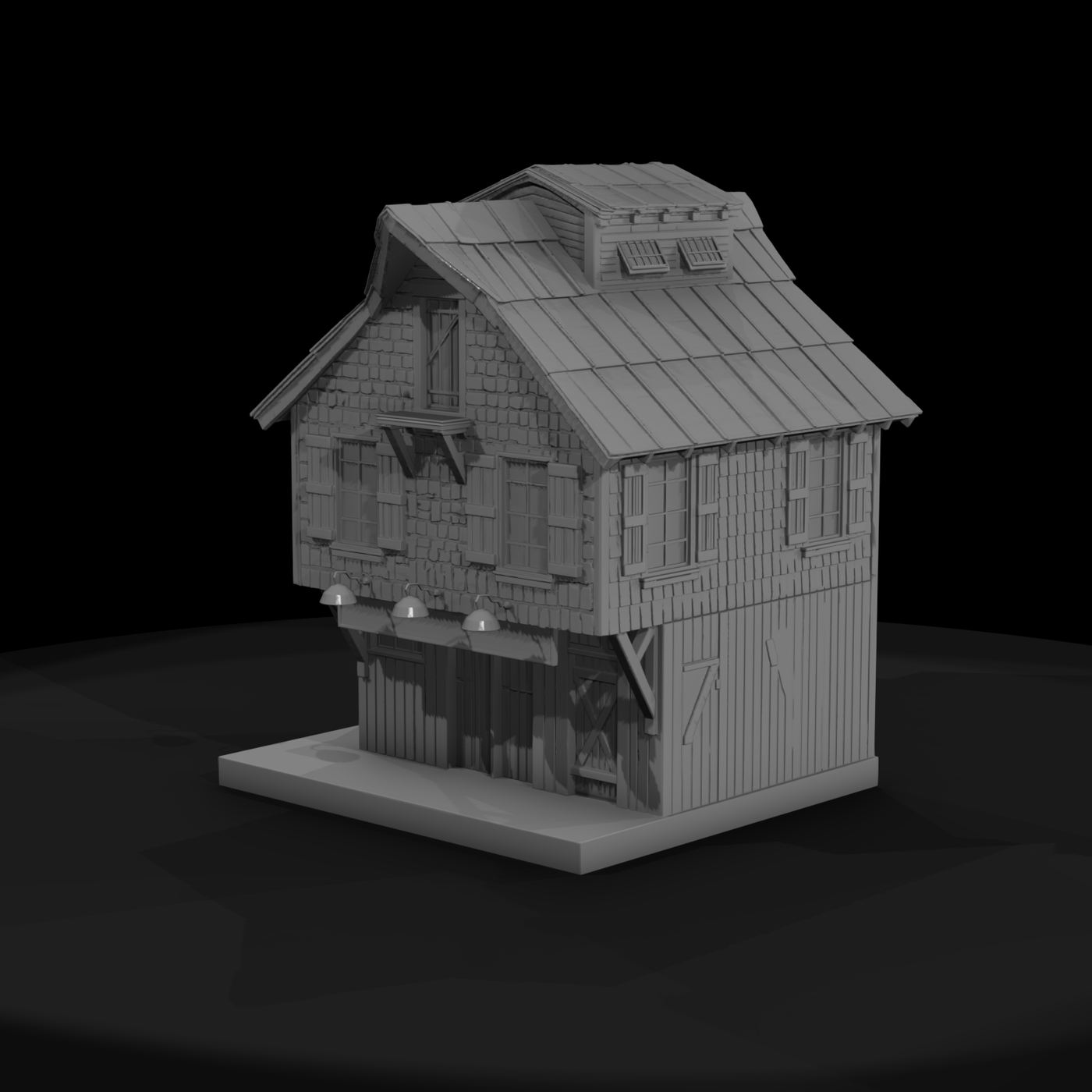 Rustic Barn Storefront Facade