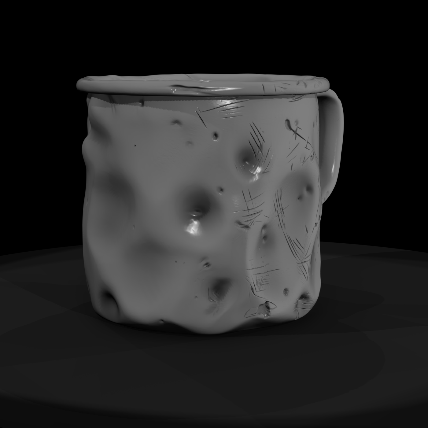 Dented Blue Enamel Camp Cup