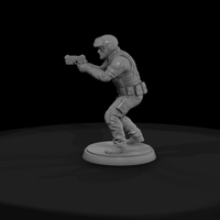 Near-Future City Police Officer with Sidearm — thumbnail 3