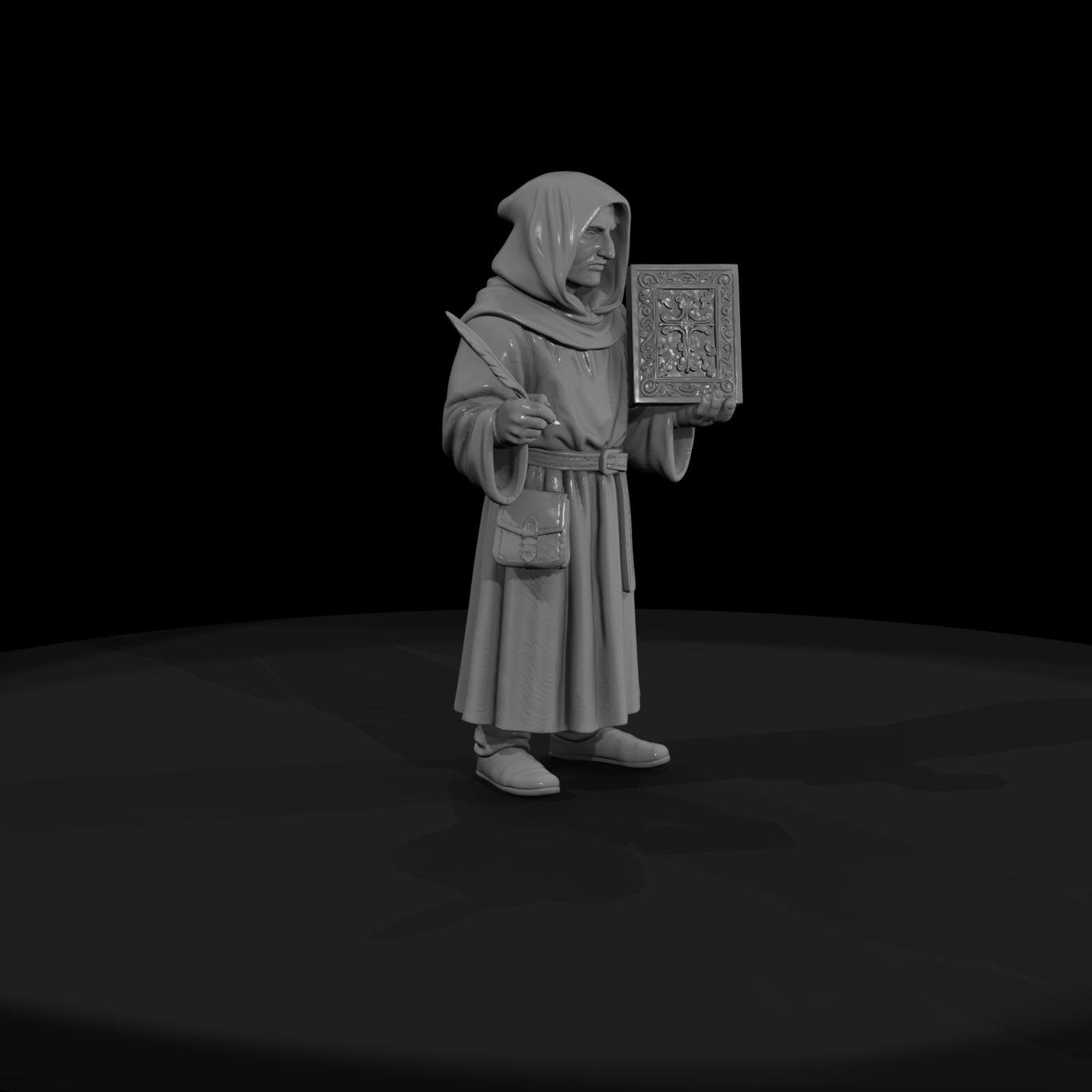 Hist 0214 Medieval Monk Scribe Miniature Figure