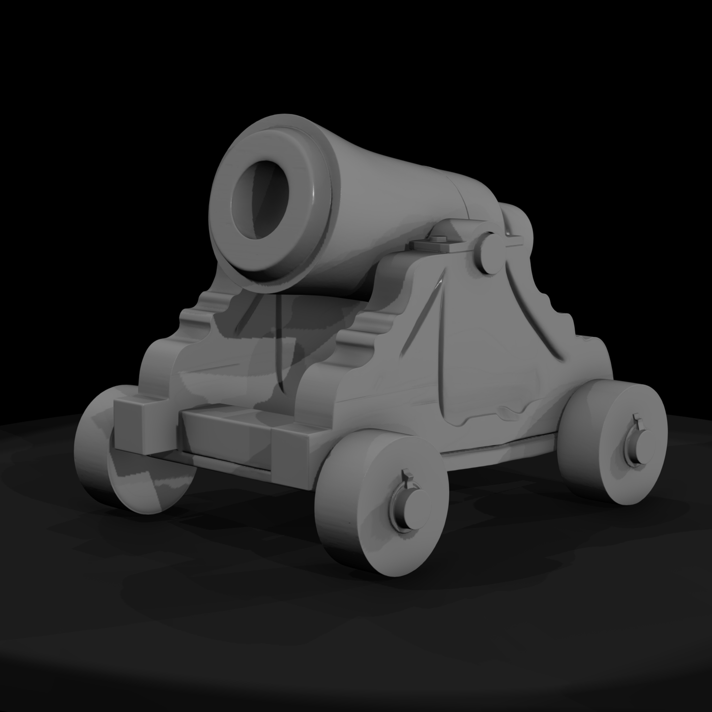 Stylized Medieval Wheeled Mortar Cannon
