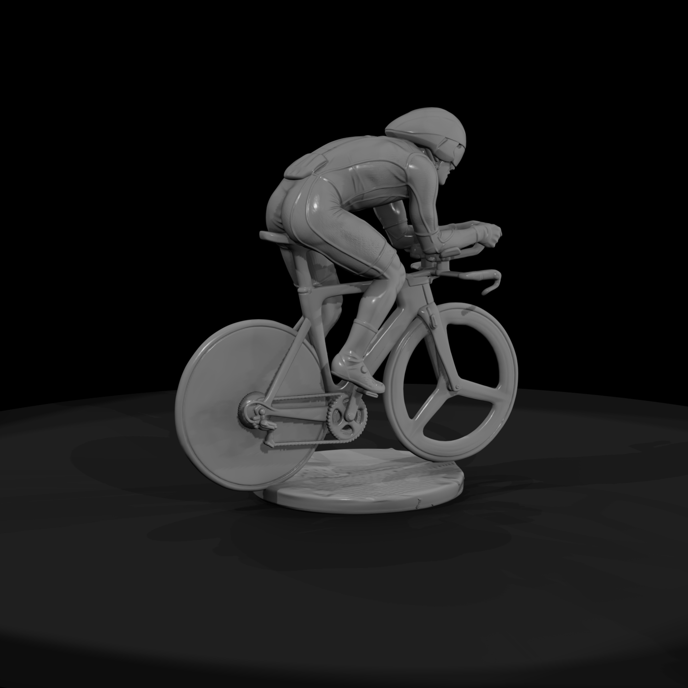 Time Trial Cyclist in Aero Tuck