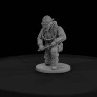 Firefighter Kneeling at a Hydrant Hookup — thumbnail 3