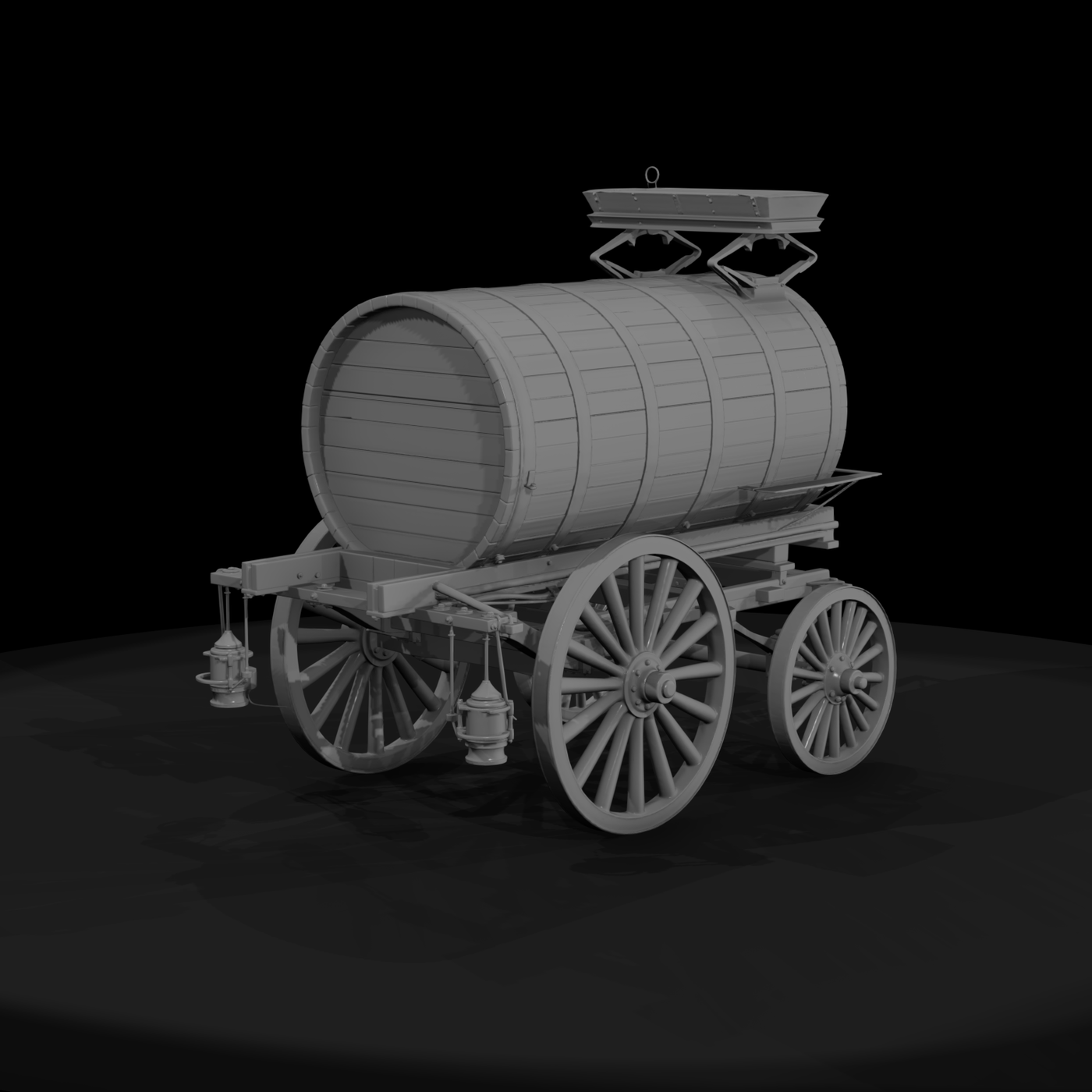 Vintage Water Barrel Wagon