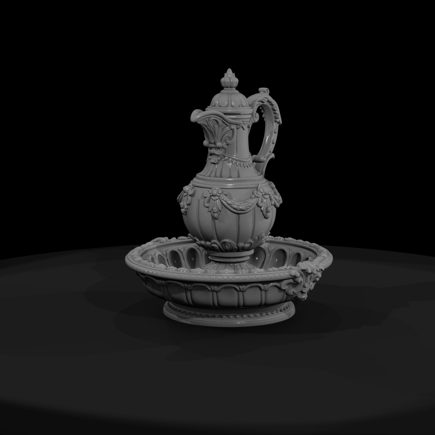 Ornate Ewer and Wash Basin