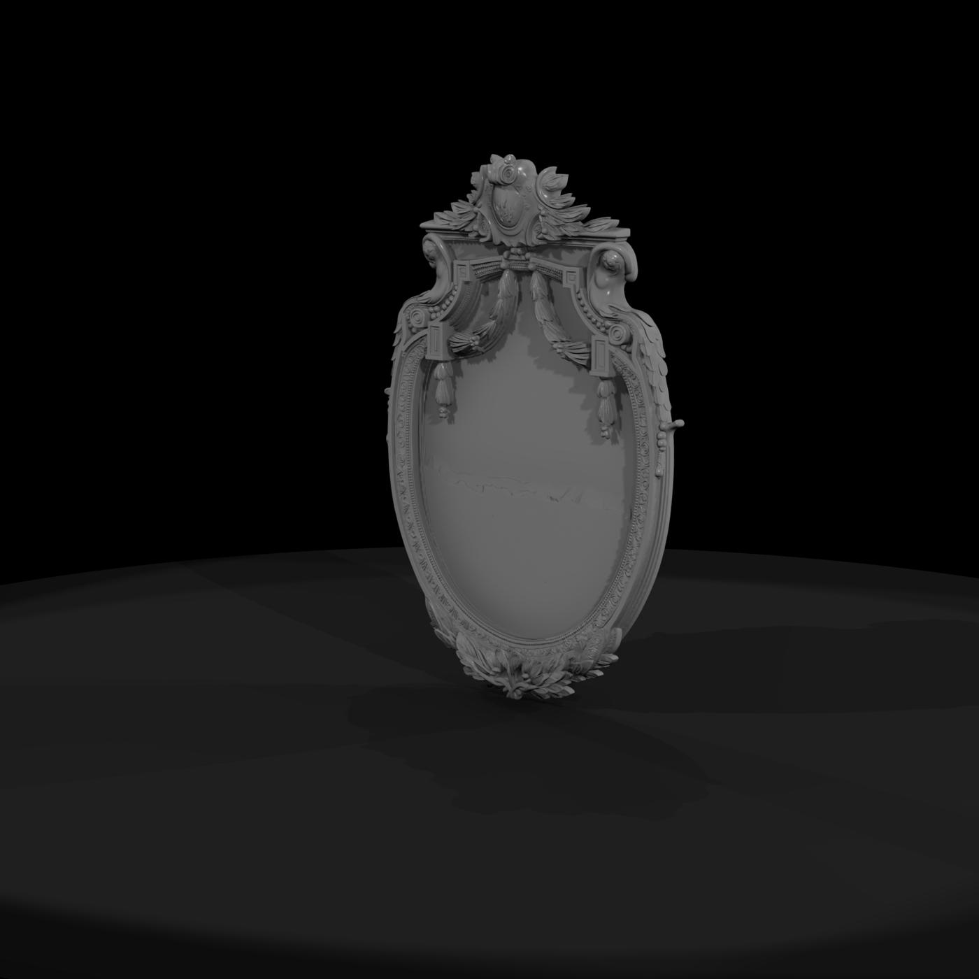 Baroque Oval Mirror Frame — Ornate Rococo