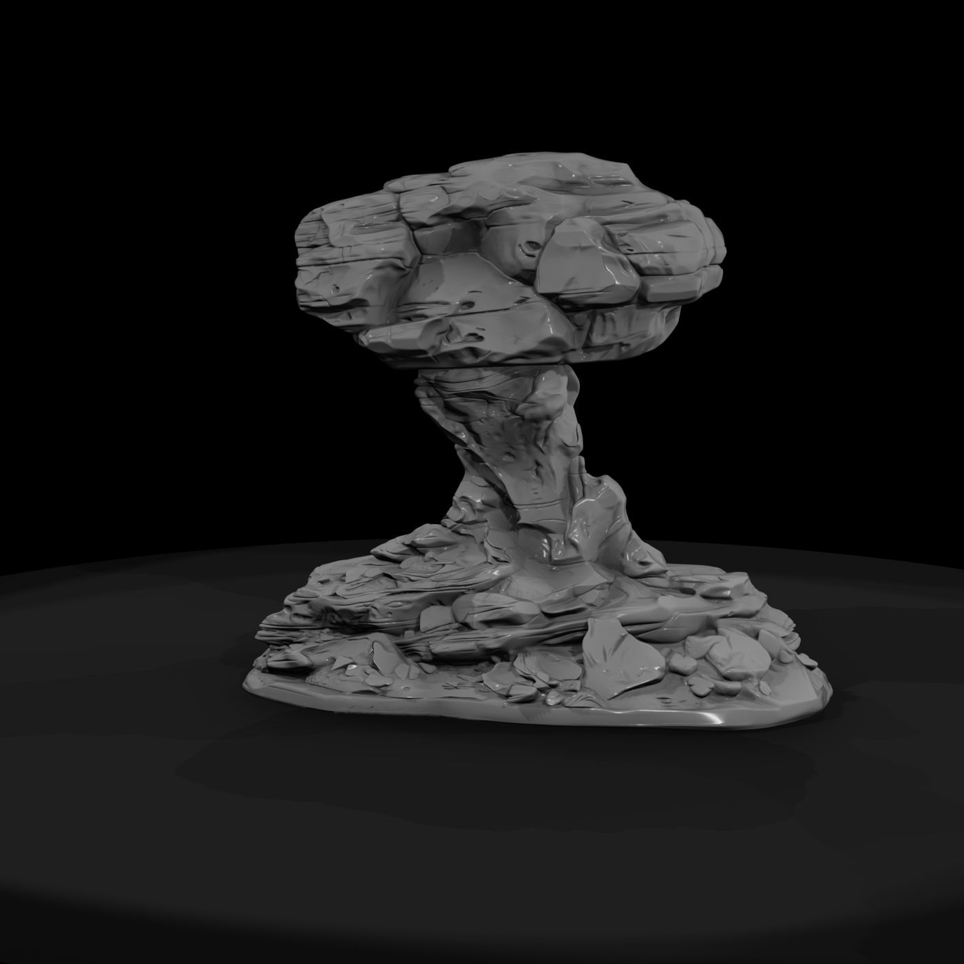 Glowing Crystal Rock Outcrop