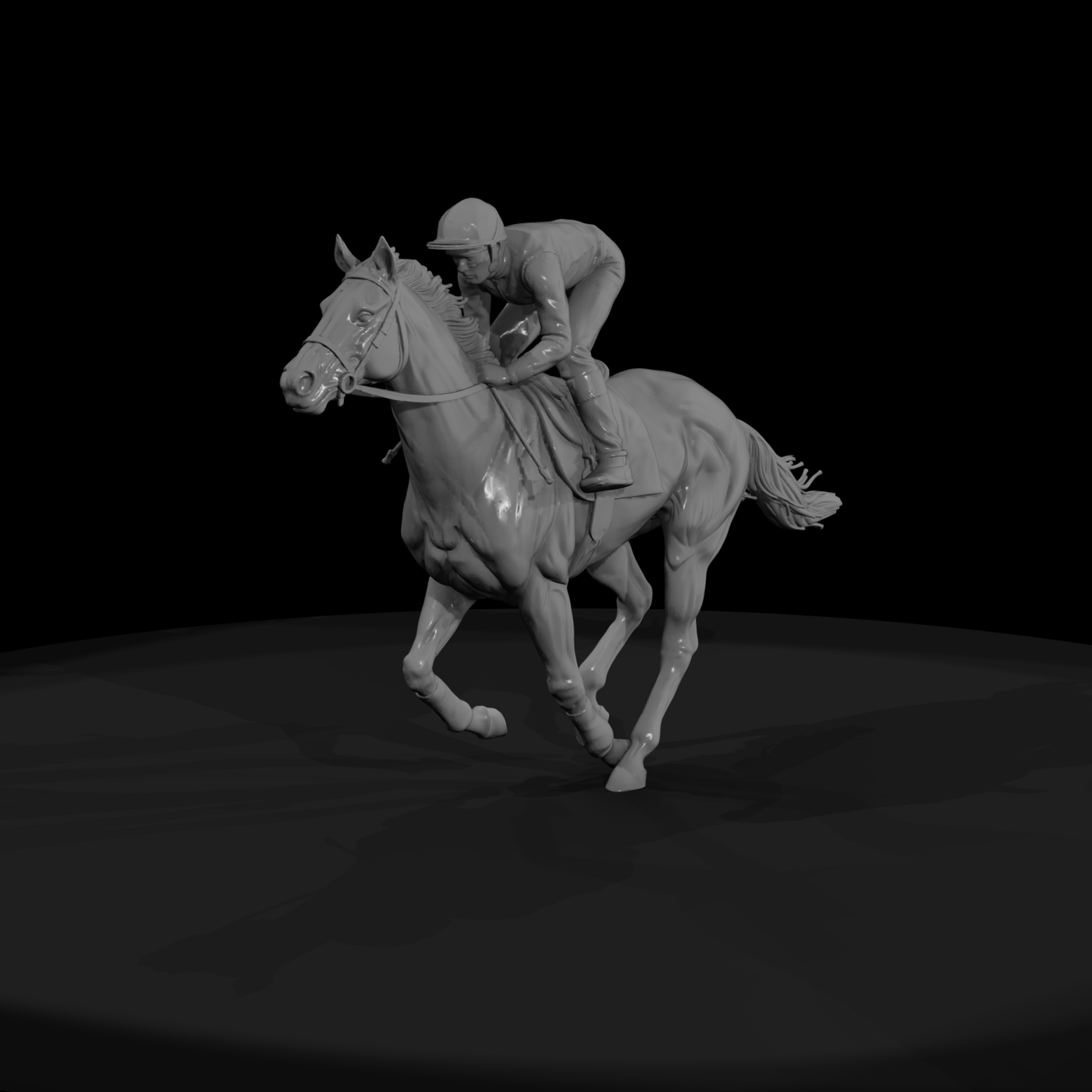 Jockey on Galloping Racehorse — Racing Figure