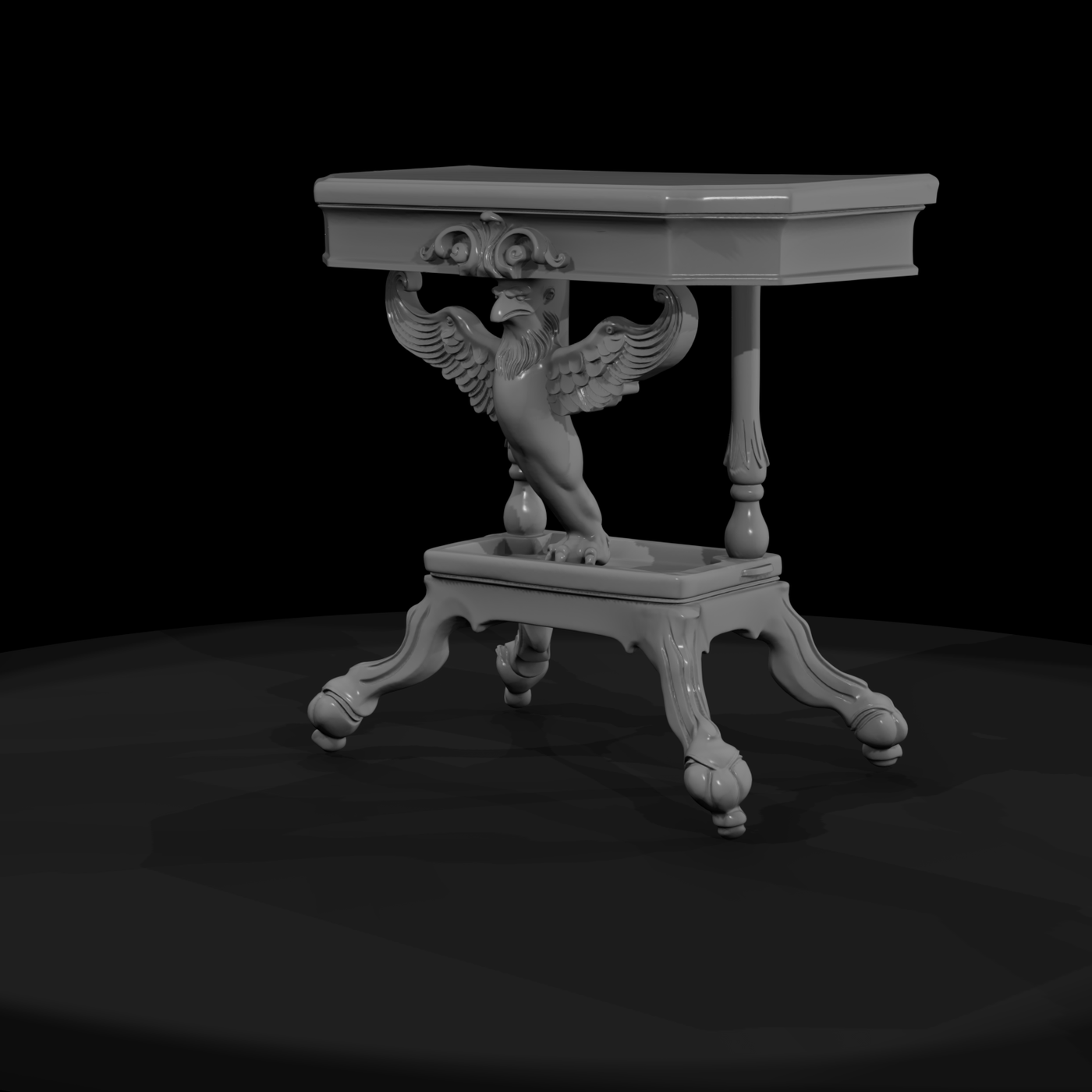 Neoclassical griffin side table