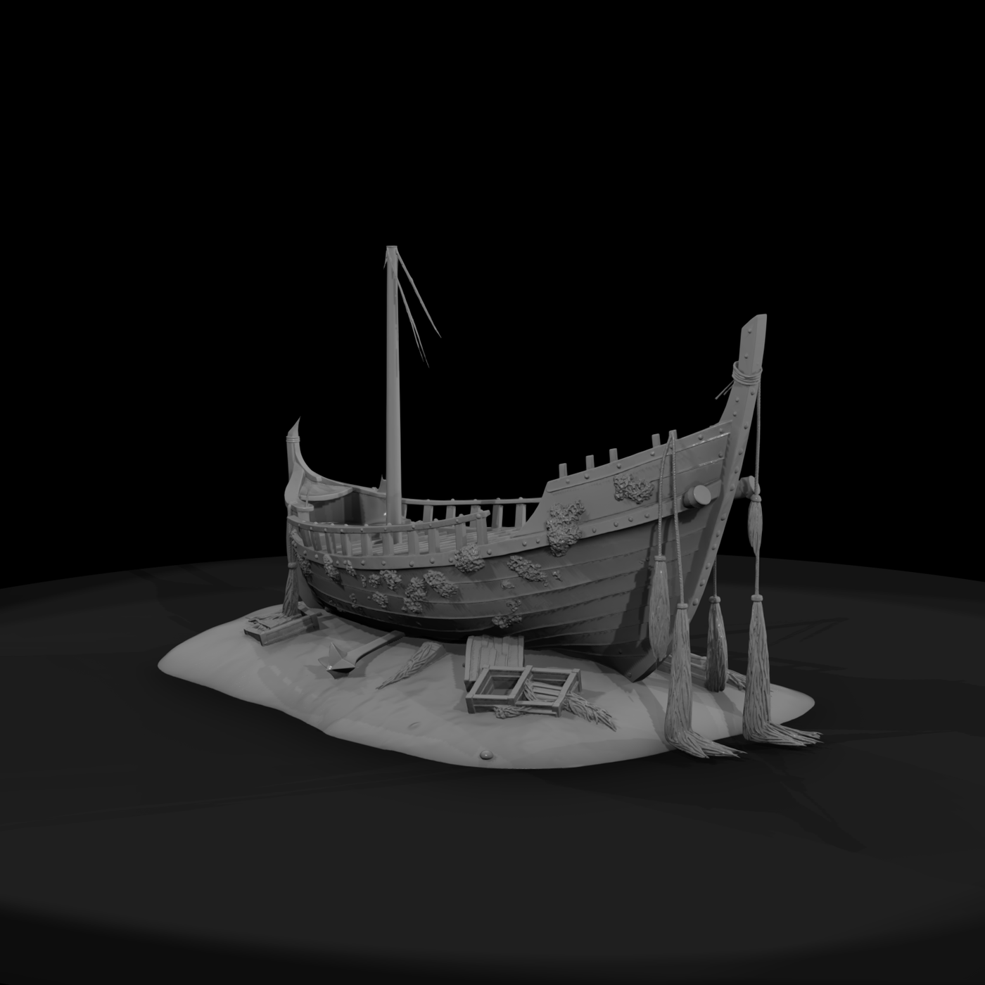 Beached Wooden Shipwreck