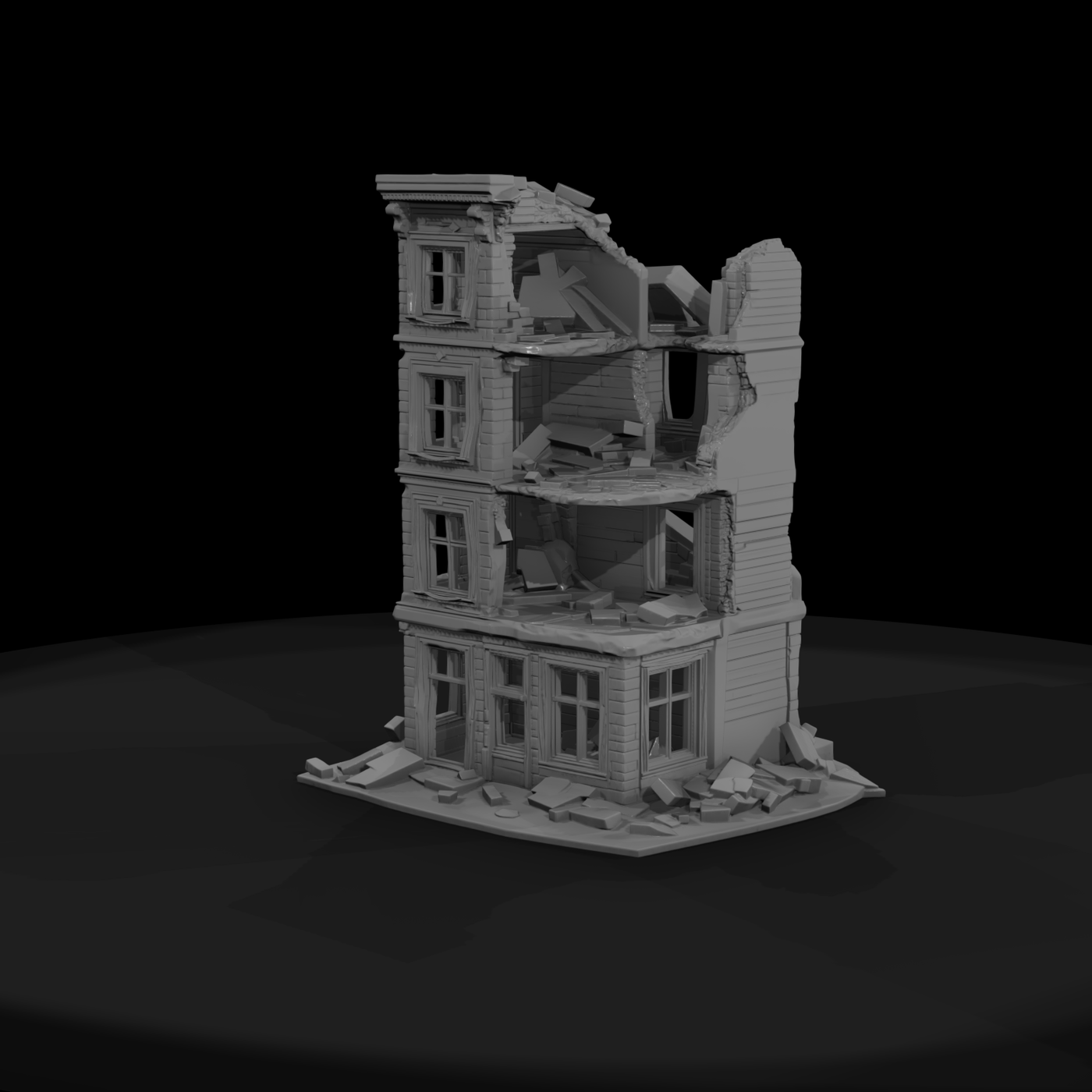 Ruined Brick Townhouse — Detailed