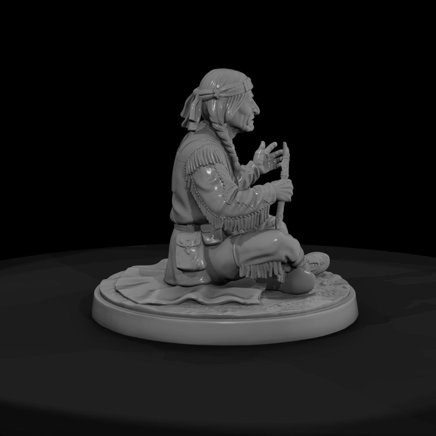 Seated Apache Elder Storyteller