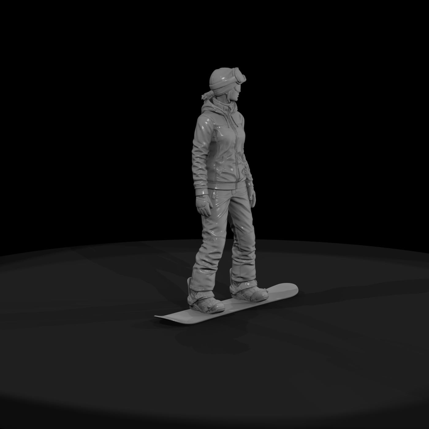 0095 Sports Snowboarder Upright