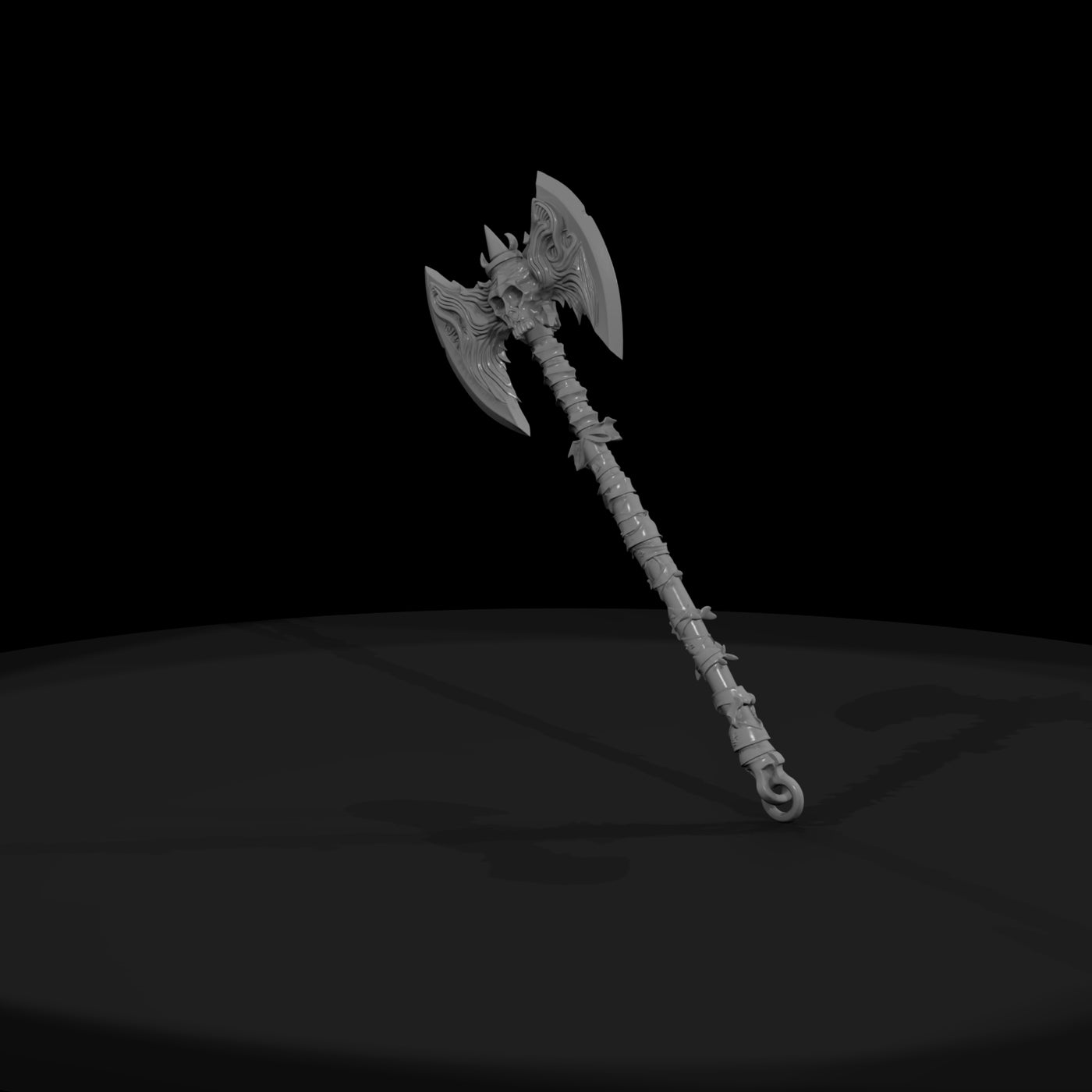 gothic-double-bladed-skull-battle-axe-diorama-prop-320909
