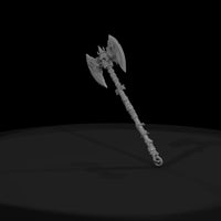 gothic-double-bladed-skull-battle-axe-diorama-prop-320909 — thumbnail 3