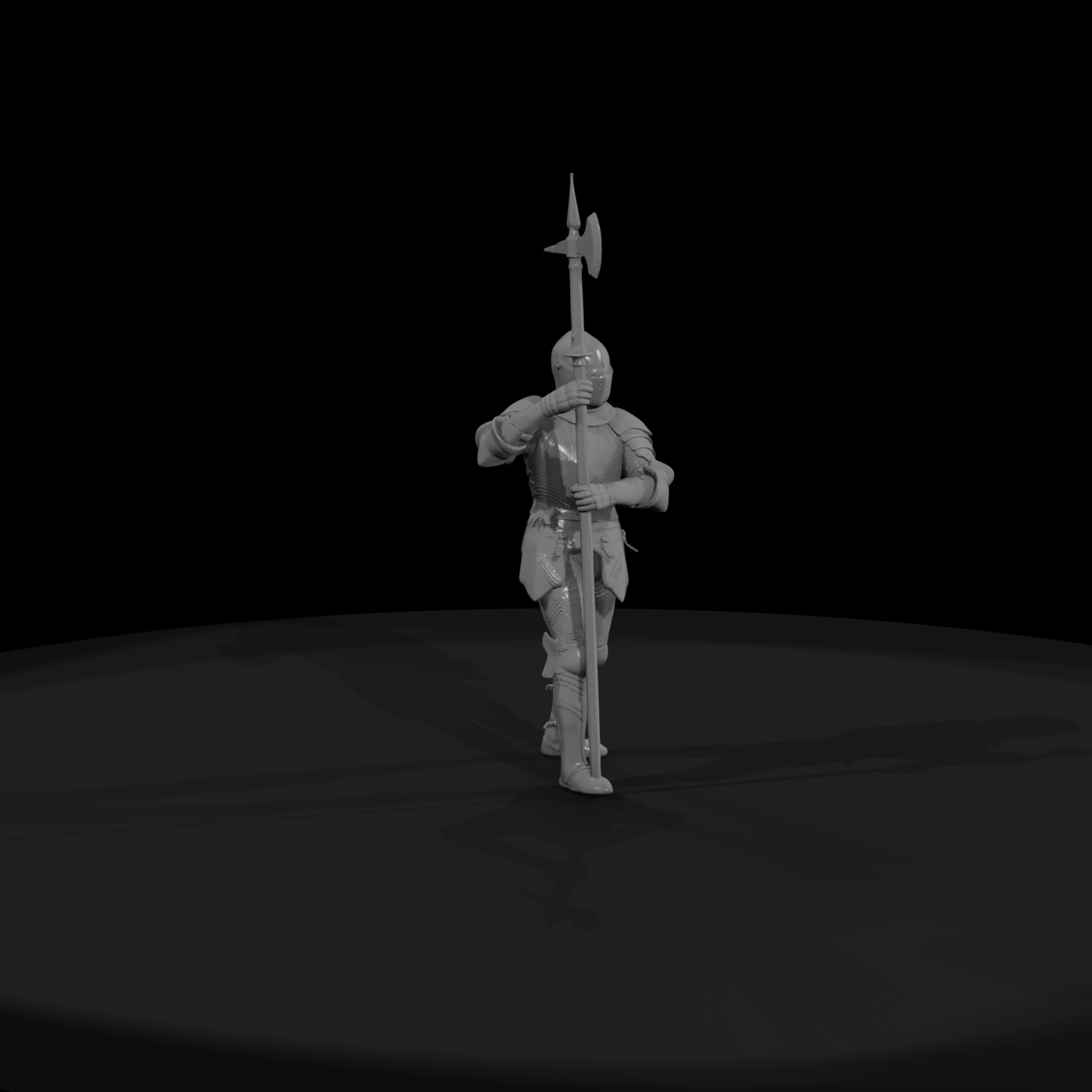 Medieval Knight with Polearm
