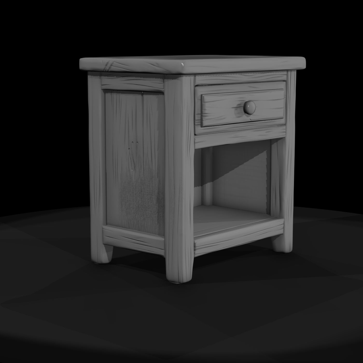 Rustic Painted Bedside Nightstand