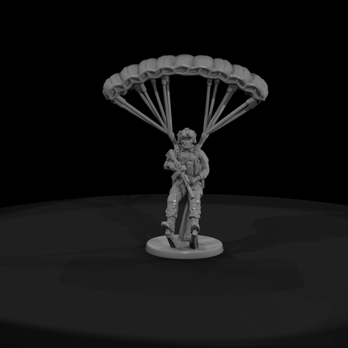 Army Ranger Paratrooper on Descent