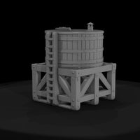 rustic-unpainted-wooden-water-tower-3d-model-jwny6 — thumbnail 2